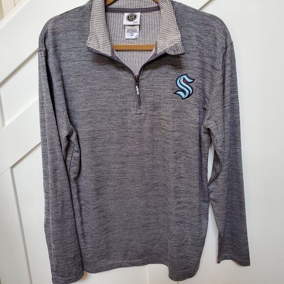 Seattle Kraken quarter zip pullover long sleeve top light jacket - Picture 1 of 3